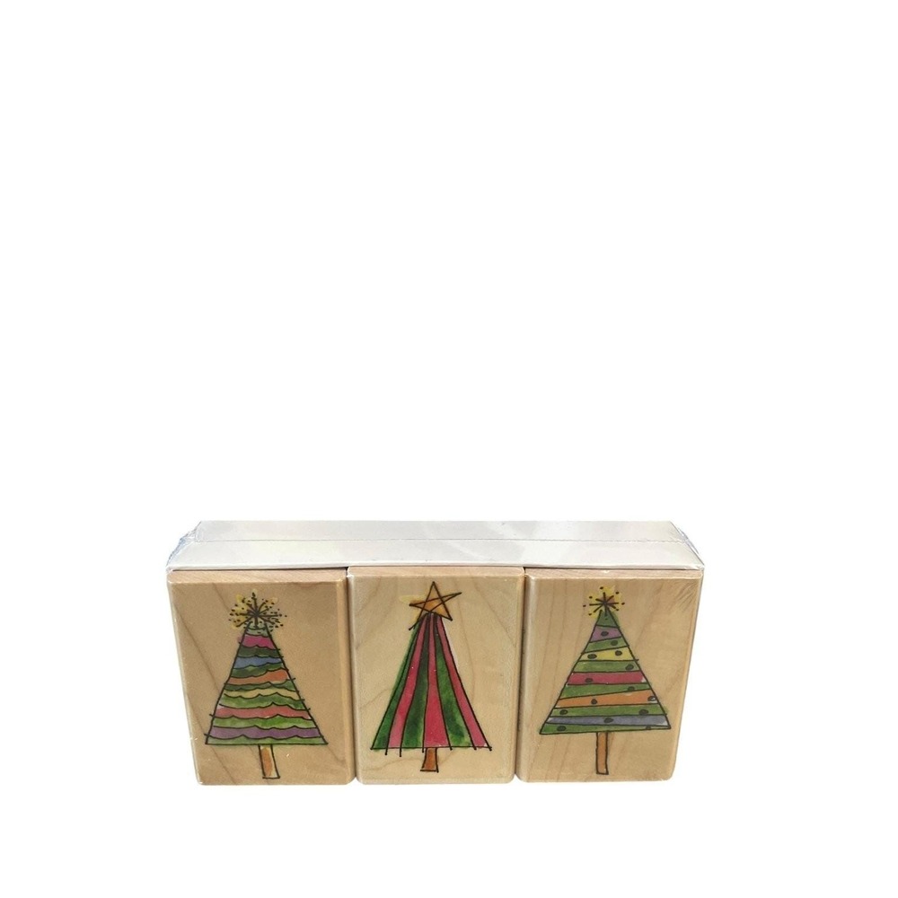 Hero Arts Graphic Lines Trees Stamp Set Unisex OS Wood Christmas LL843 3pc